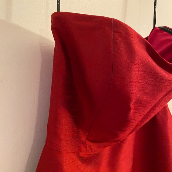 ALFRED SUNG Strapless beautiful midi dress, like new, 14 size Dupioni fabric - Picture 8 of 16
